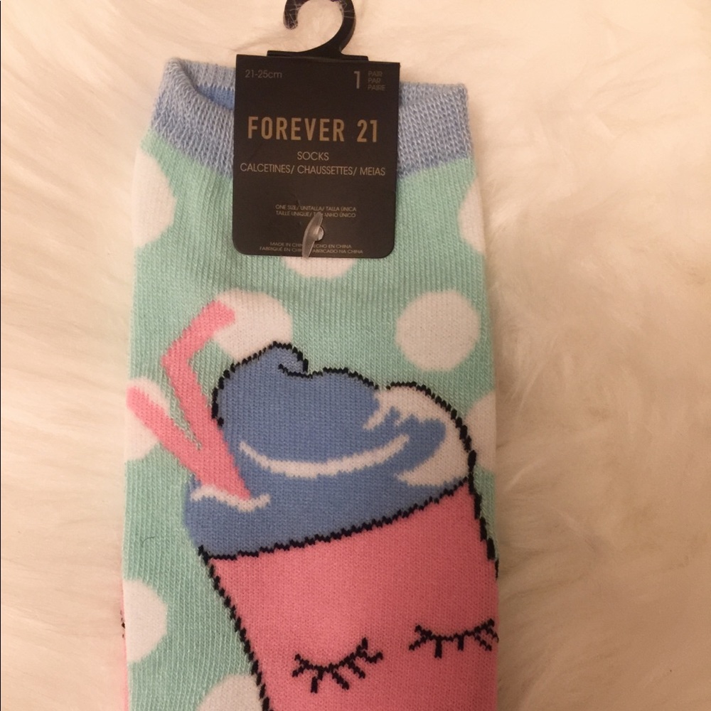 Forever 21 Socks SLURPEE Print One Size Cotton
